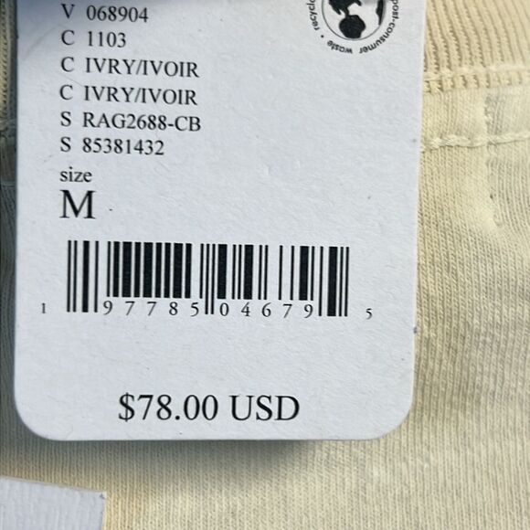 Free People x Ragabond Studio Vintage Checker Long-Sleeve Ivory M - Picture 5 of 10